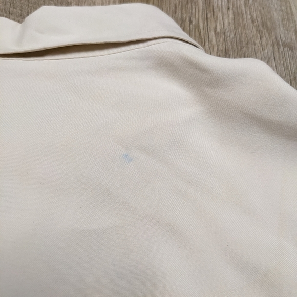 Alfani Men's Creamy Beige Silk Button Down Shirt Short Sleeve - Picture 6 of 13